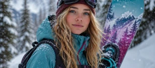 Dziewczyna na snowboardzie